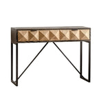 Rustic Wooden Console Table with Drawers and Trims