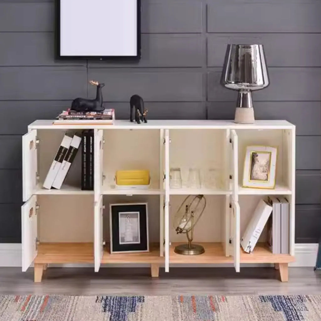 Durable Solid Wood Compartment Storage Cabinet with Notches