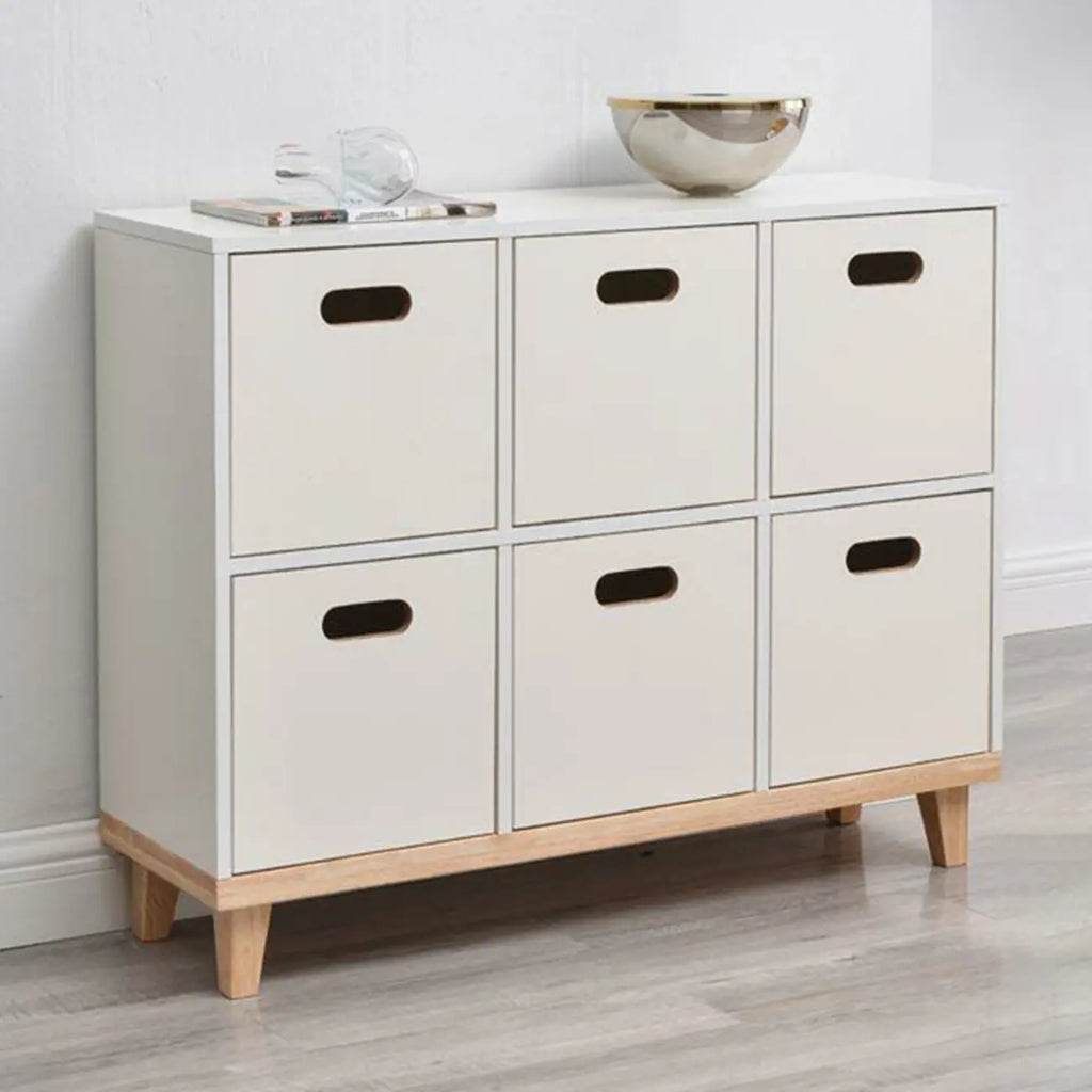 Durable Solid Wood Compartment Storage Cabinet with Notches