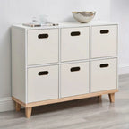 Durable Solid Wood Compartment Storage Cabinet with Notches