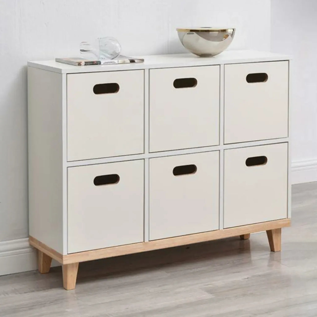 Durable Solid Wood Compartment Storage Cabinet with Notches