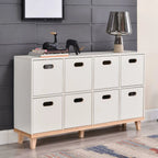 Durable Solid Wood Compartment Storage Cabinet with Notches