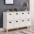 Durable Solid Wood Compartment Storage Cabinet with Notches