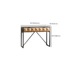 Rustic Wooden Console Table with Drawers and Trims