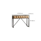 Rustic Wooden Console Table with Drawers and Trims