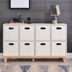 Durable Solid Wood Compartment Storage Cabinet with Notches