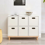 Durable Solid Wood Compartment Storage Cabinet with Notches