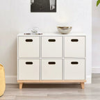 Durable Solid Wood Compartment Storage Cabinet with Notches