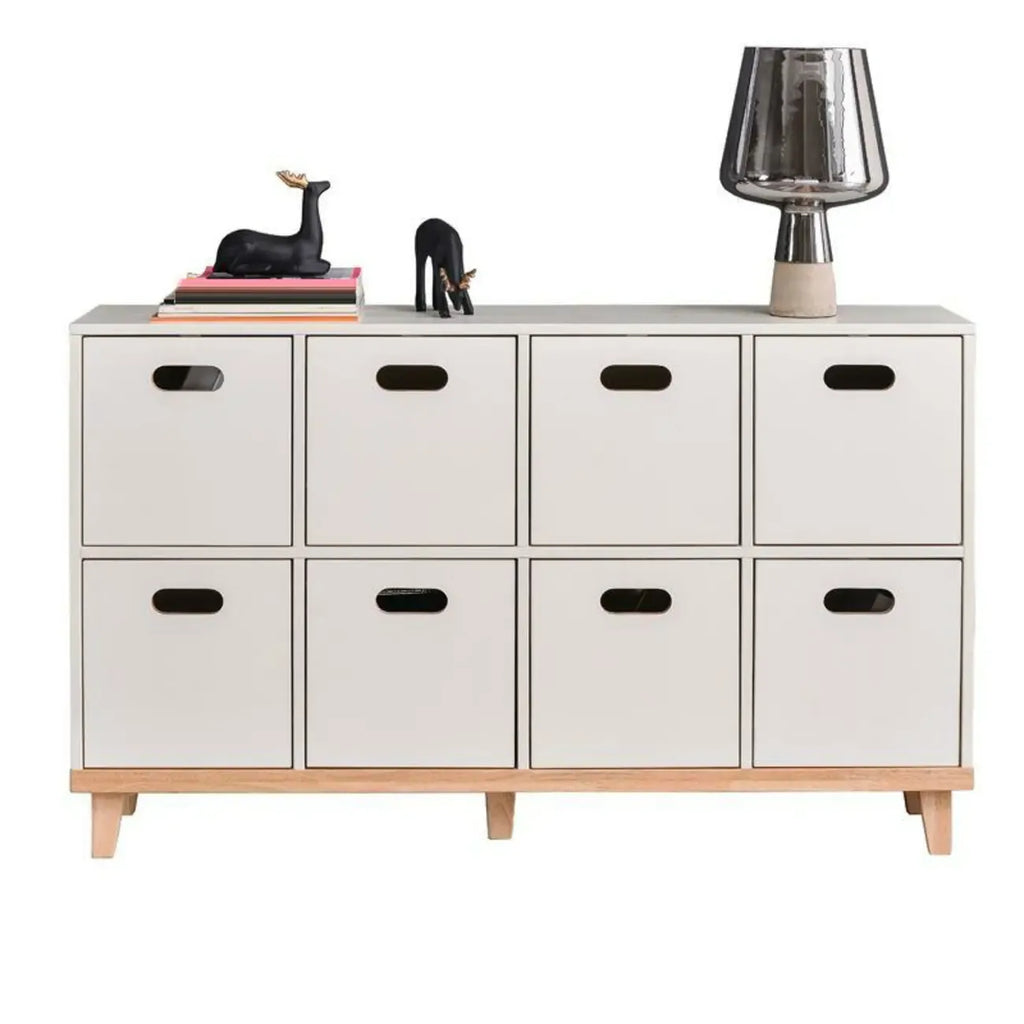 Durable Solid Wood Compartment Storage Cabinet with Notches