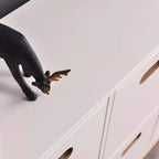 Durable Solid Wood Compartment Storage Cabinet with Notches