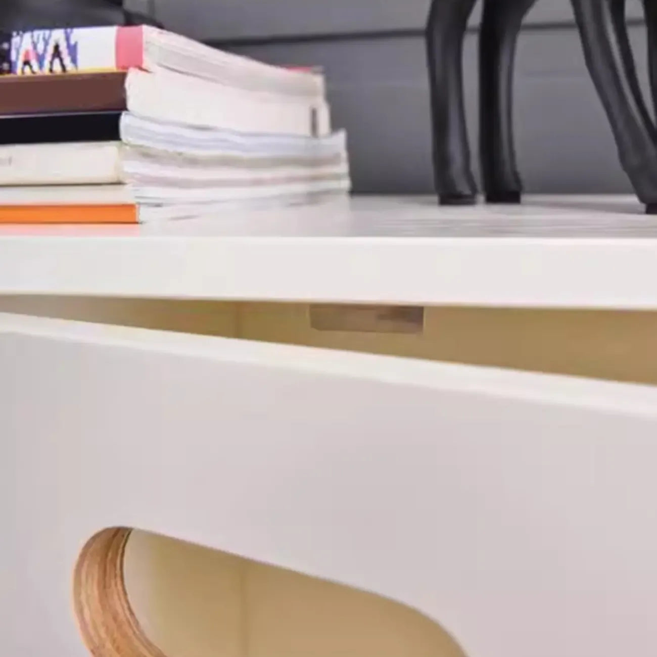 Durable Solid Wood Compartment Storage Cabinet with Notches