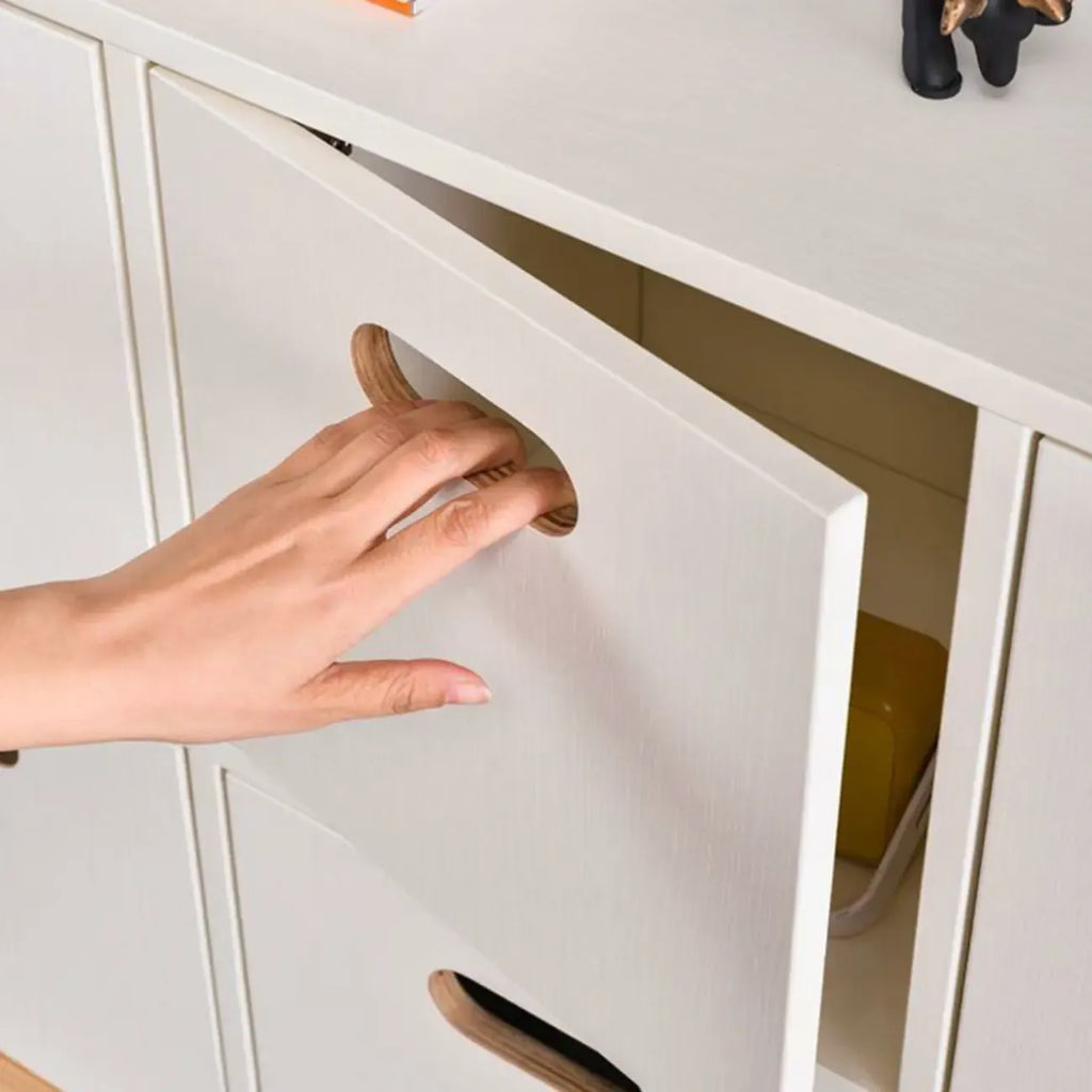 Durable Solid Wood Compartment Storage Cabinet with Notches