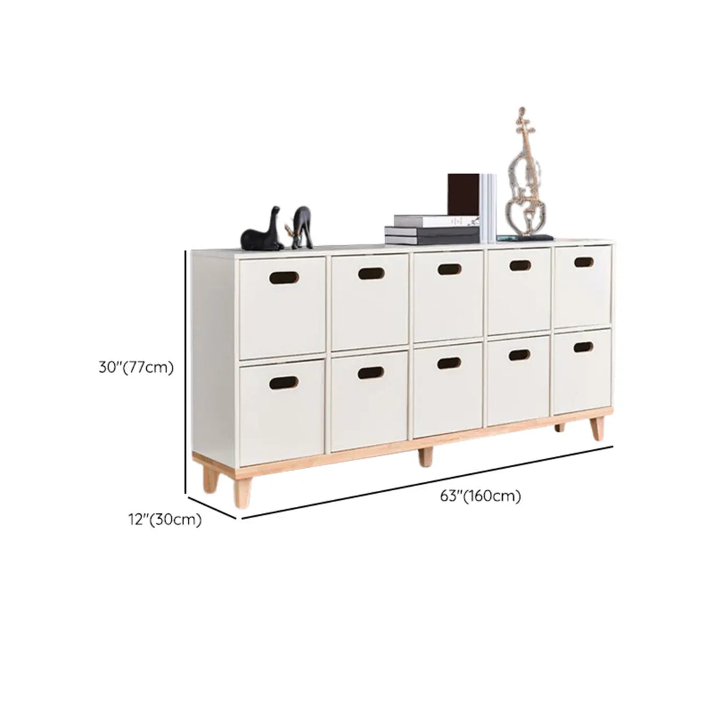 Durable Solid Wood Compartment Storage Cabinet with Notches