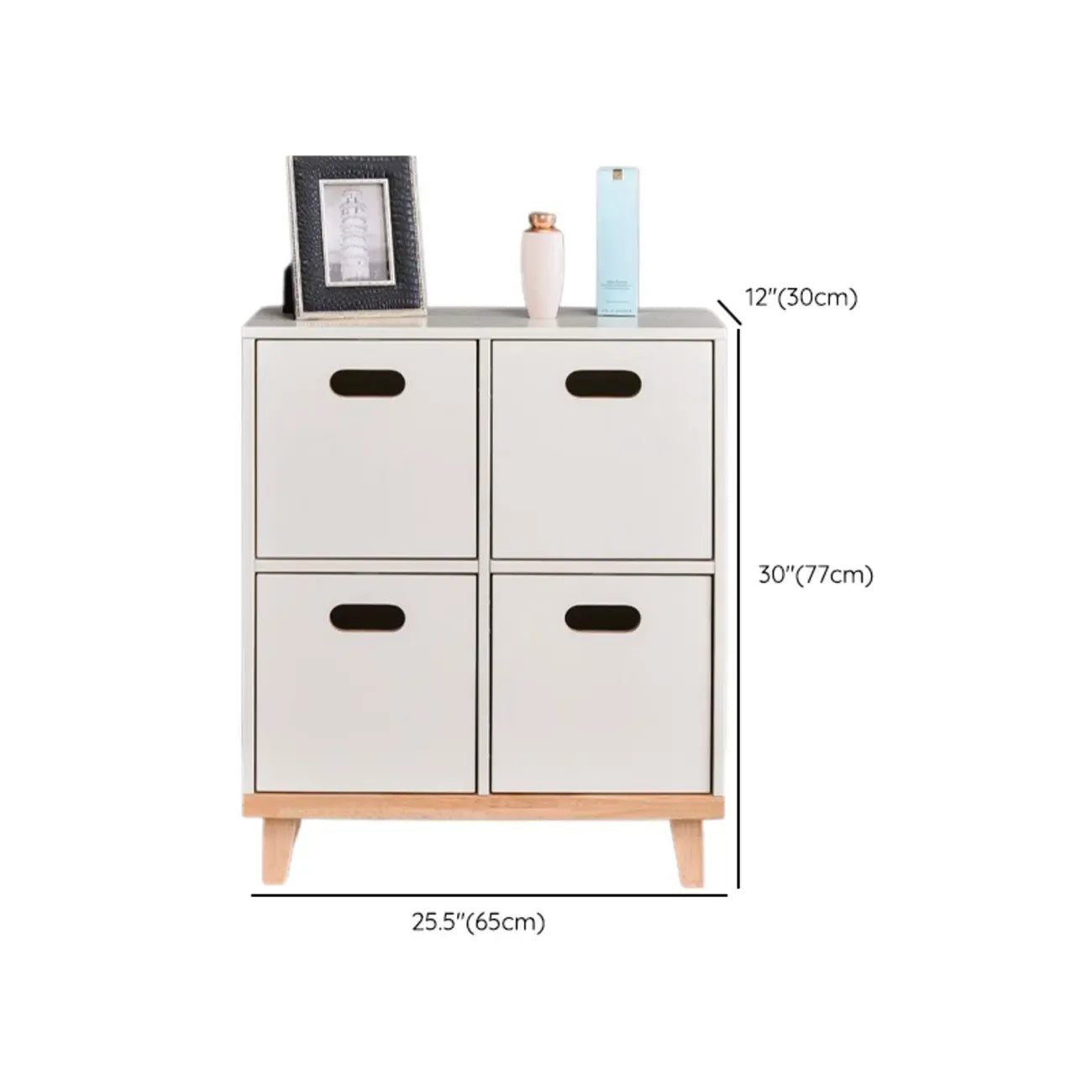 Durable Solid Wood Compartment Storage Cabinet with Notches