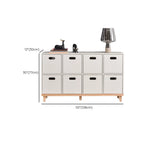 Durable Solid Wood Compartment Storage Cabinet with Notches