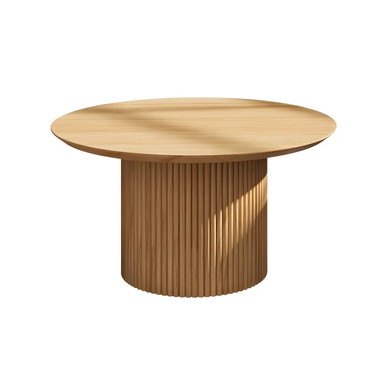 Minimalist Round Natural Wooden Side Table for Living Room