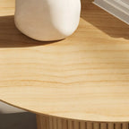 Minimalist Round Natural Wooden Side Table for Living Room