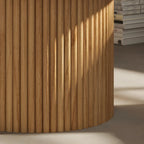Minimalist Round Natural Wooden Side Table for Living Room