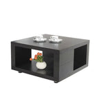 Modern Walnut Wood End Table with Storage for Living Room
