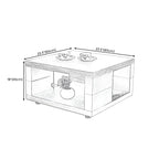 Modern Walnut Wood End Table with Storage for Living Room