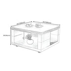 Modern Walnut Wood End Table with Storage for Living Room