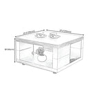 Modern Walnut Wood End Table with Storage for Living Room