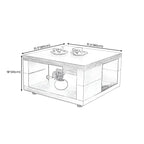 Modern Walnut Wood End Table with Storage for Living Room