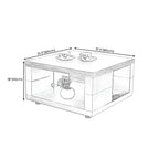 Modern Walnut Wood End Table with Storage for Living Room