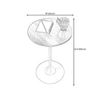 Minimalist Round Brown Wood End Table with Metal Base