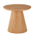 Modern Round Brown Solid Wood End Table for Living Room