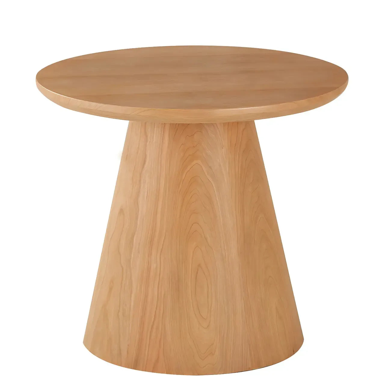 Modern Round Brown Solid Wood End Table for Living Room