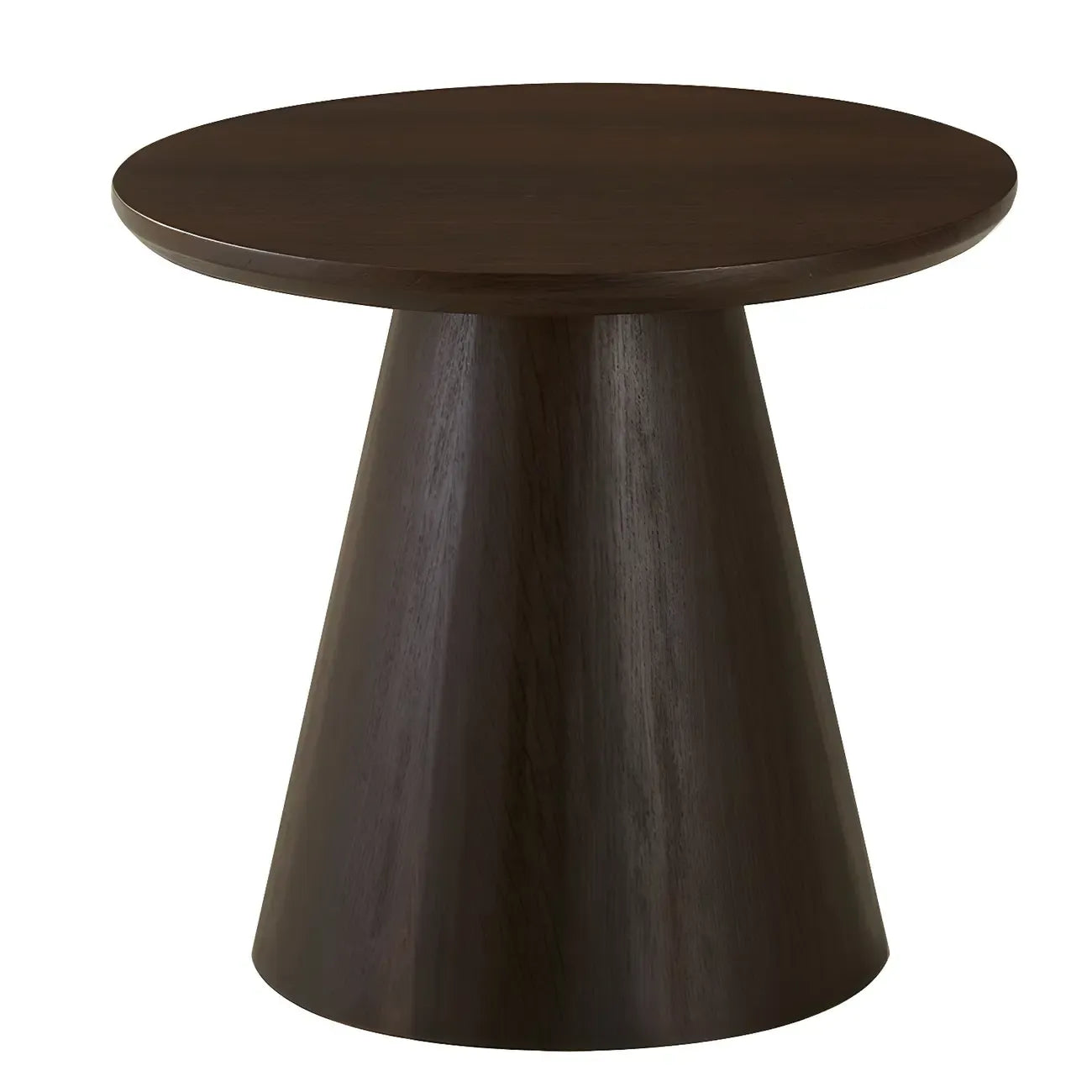 Modern Round Brown Solid Wood End Table for Living Room