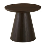 Modern Round Brown Solid Wood End Table for Living Room