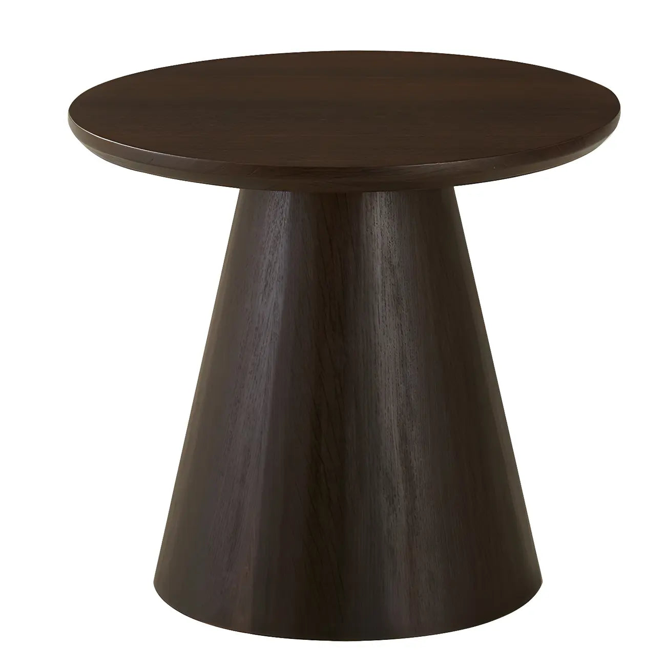 Modern Round Brown Solid Wood End Table for Living Room