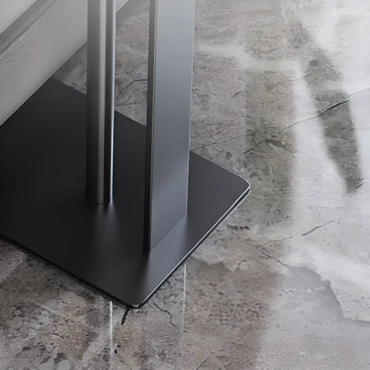 Minimalist C-Shaped White Sintered Stone Side Table for Sofa