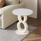 Stylish Round Marble Top End Table for Living Room
