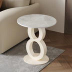Stylish Round Marble Top End Table for Living Room