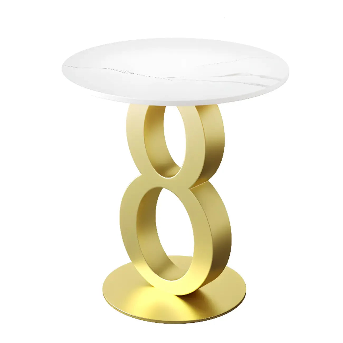 Stylish Round Marble Top End Table for Living Room