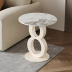 Stylish Round Marble Top End Table for Living Room