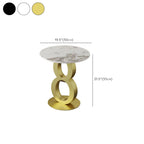 Stylish Round Marble Top End Table for Living Room