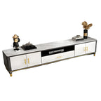 63 Contemporary Grey Stone Cabinet TV Stand with Open Shelf