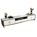 63 Contemporary Grey Stone Cabinet TV Stand with Open Shelf