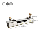 63 Contemporary Grey Stone Cabinet TV Stand with Open Shelf