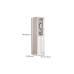 79'' White Alloy Rectangle Storage Cabinet with Exterior Shelf