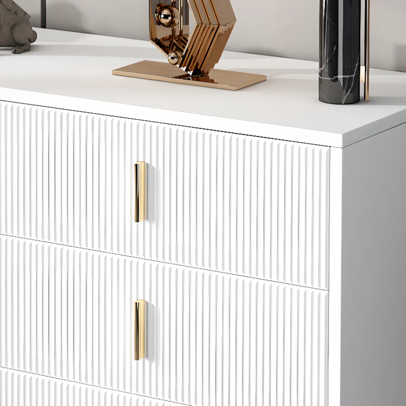4 Legs Wood Storage Chest with Doors & Drawers for Home