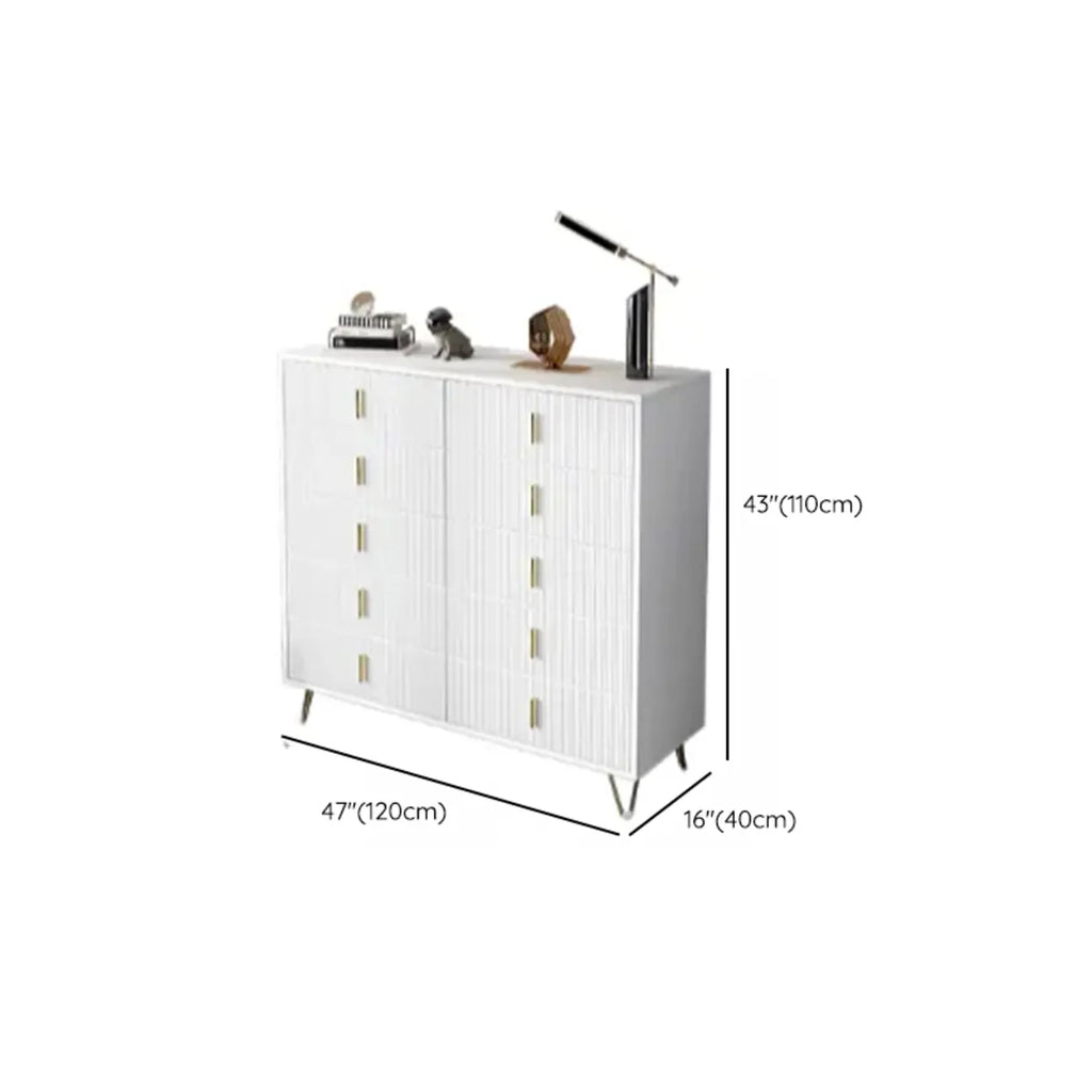 4 Legs Wood Storage Chest with Doors & Drawers for Home