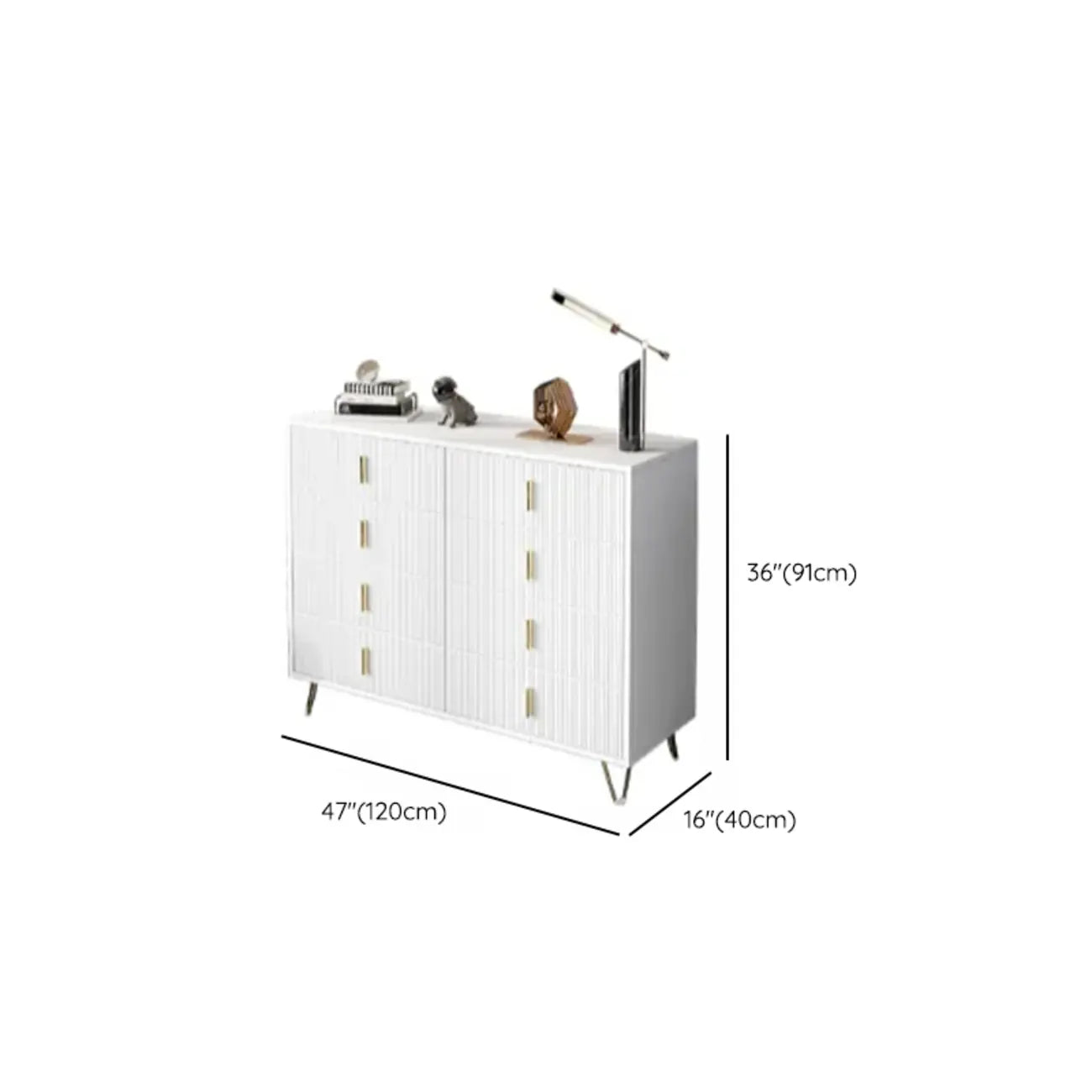 4 Legs Wood Storage Chest with Doors & Drawers for Home
