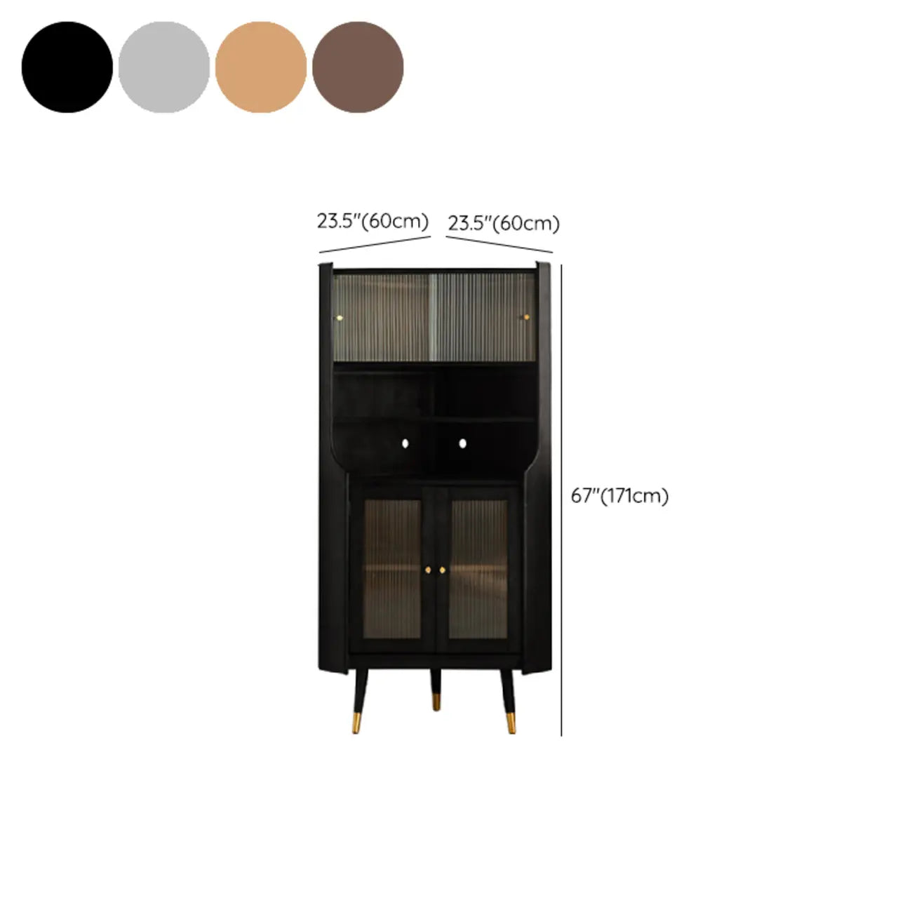 3 Legs Retro Wooden Kitchen Cabinet for Living Room Decor