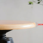 Adjustable Brown Wooden Swivel Backless Bar Stools