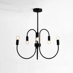 2 Tiers Industrial Black Iron Chandelier for Modern Interiors
